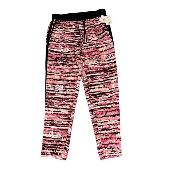 NEW WITH TAGS Calvin Klein Jogger Pants PINK Black White BEAUTIFUL Print Drawstr - Picture 1 of 4